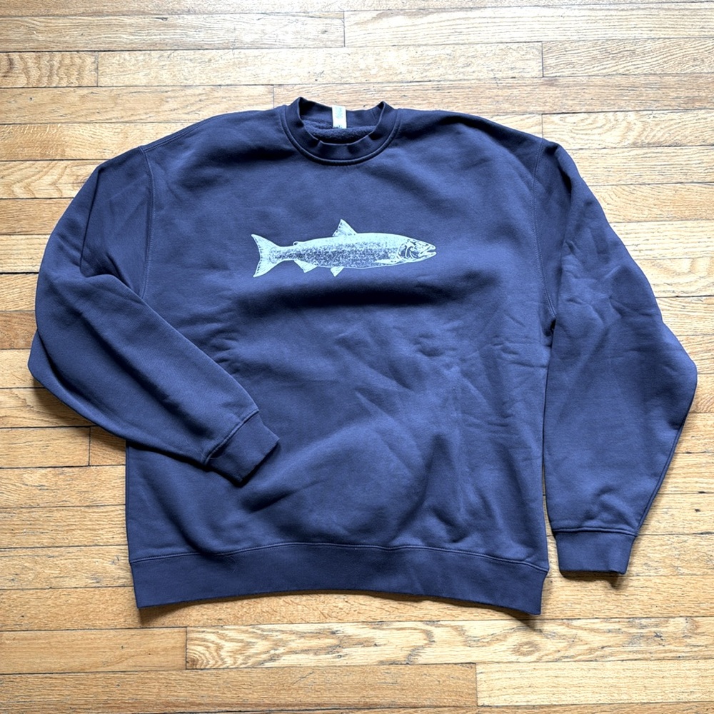 Harvest Salmon Men’s Crewneck Salmon Sisters Sweatshirt NWOT size XL